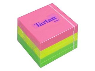 Sticky Notes Tartan, neon colors, 76x76mm, 6x100 sheets