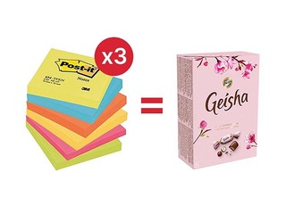 Līmlapiņas Post-it Energetic, 76x76 mm, 6x100l. + AKCIJA! Pērc līmlapiņas un saņem dāvanu!