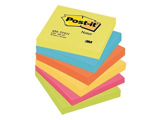 Sticky notes Post-it Energetic, 76x76 mm, 6x100l + GIFT! Purchase sticky notes and receive a gift!