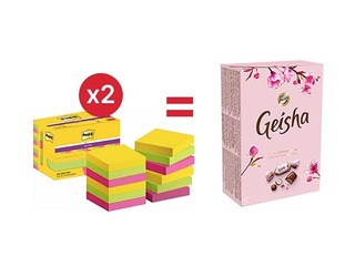 Līmlapiņas Post-it Super Sticky Carnival Cabinet 47.6x47.6mm, 12x90 lapiņas + AKCIJA! Pērc līmlapiņa