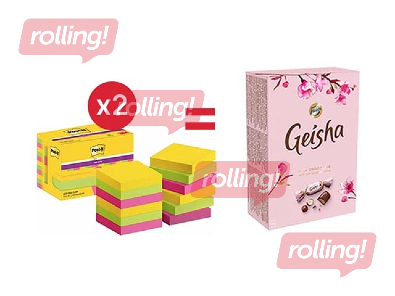 Līmlapiņas Post-it Super Sticky Carnival Cabinet 47.6x47.6mm, 12x90 lapiņas + AKCIJA! Pērc līmlapiņa