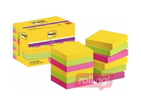 Sticky notes Post-it Super Sticky Carnival Cabinet 47.6x47.6mm, 12x90 sheets + GIFT! Purchase stick