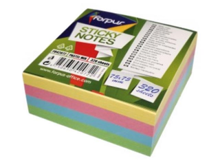 Līmlapiņas Forpus, dažādas pasteļkrāsas, 75x75, 320l.