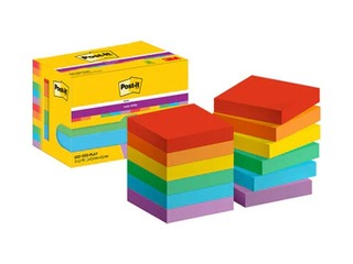 Märkmepaberid Post-it Super Sticky Playful, 47.6x47.6mm, 90 lehte x 12 tk. + KAMPAANIA! Ost