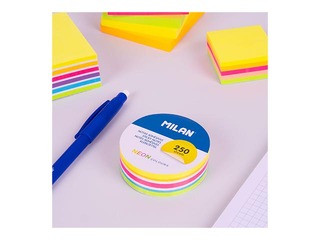 Līmlapiņas Milan, neona krāsās, Ø 67mm, 250 lapiņas