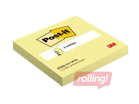 Līmlapiņas Post-it, Z-veidā, dzeltenas, 76x76mm, 100 lapiņas