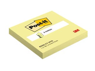 Самоклеящиеся стикеры Post-it, Z-формы, жёлтые, 76x76мм, 100 листов