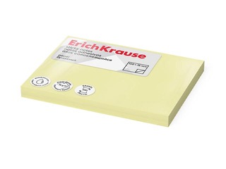 Sticky notes ErichKrause, pastel yellow, 100x75mm, 100 sheets