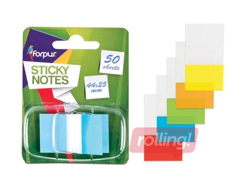 Marķēšanas indeksi plastikāta Forpus, 44 x 25 mm, oranži