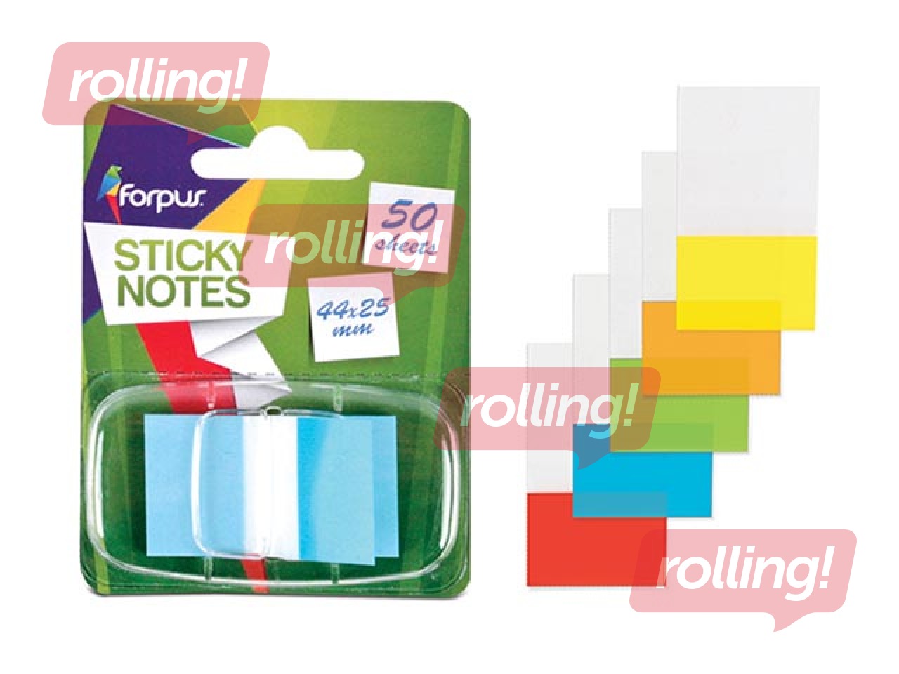 Marķēšanas indeksi plastikāta Forpus, 44 x 25 mm, oranži