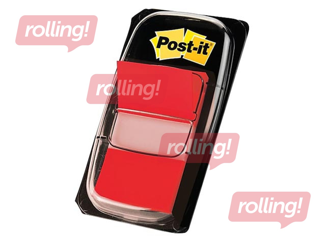 Index tabs plastic Post-it, red, 25.4x43.2mm