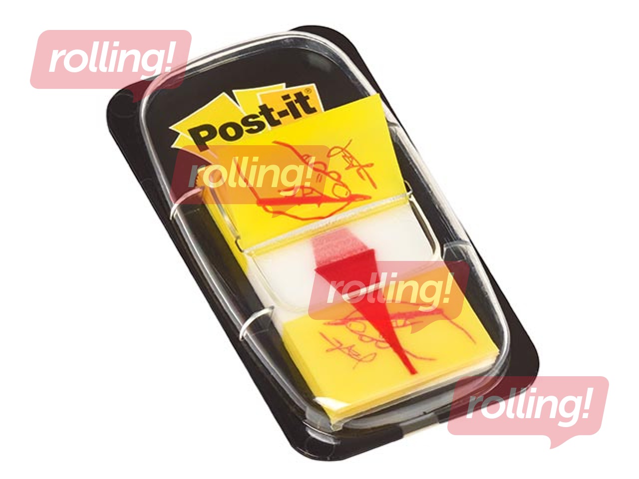 Marķēšanas indeksi plastikāta Post-it, Parakstīt šeit! 25.4x43.2mm, 50 lapiņas