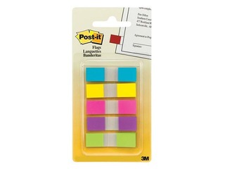 Indeksid kilest Post-it, erivärvid, 12x43mm, 5x20 lehte