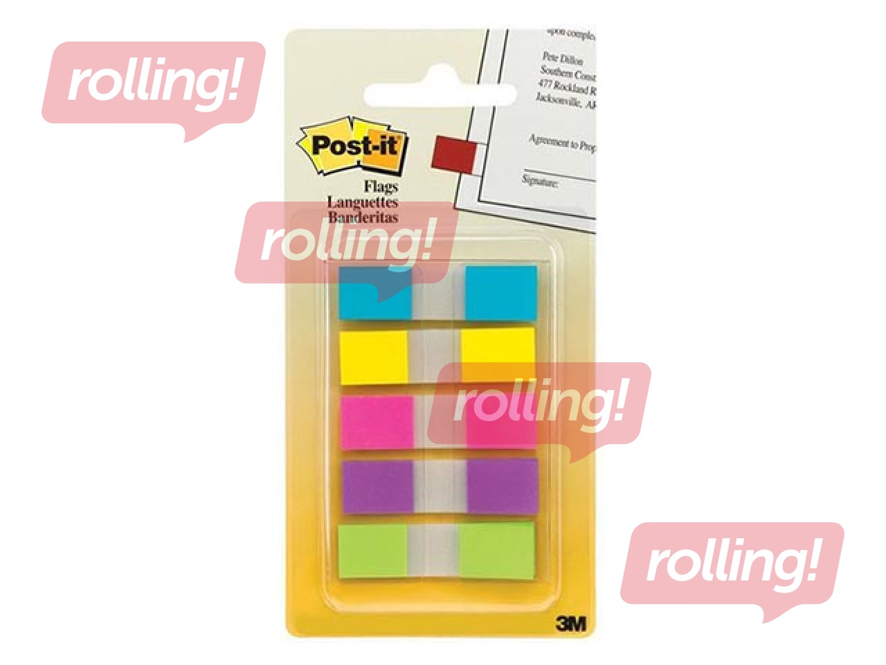 Индексы пластиковые Post-it, ассорти цветов, 12x43мм, 5x20 листков