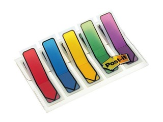 Index tabs - arrow, plastic Post-it, color mix, 12x43mm, 5x20 sheets