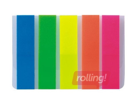 Marķēšanas indeksi ALCO, plastikāta, dažādās krāsās, 12x50mm, 5x25 lapiņas