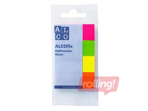 Индексы маркировки, бумажные ALCO, различные неоновые цвета, 20x50мм, 4x50 листков