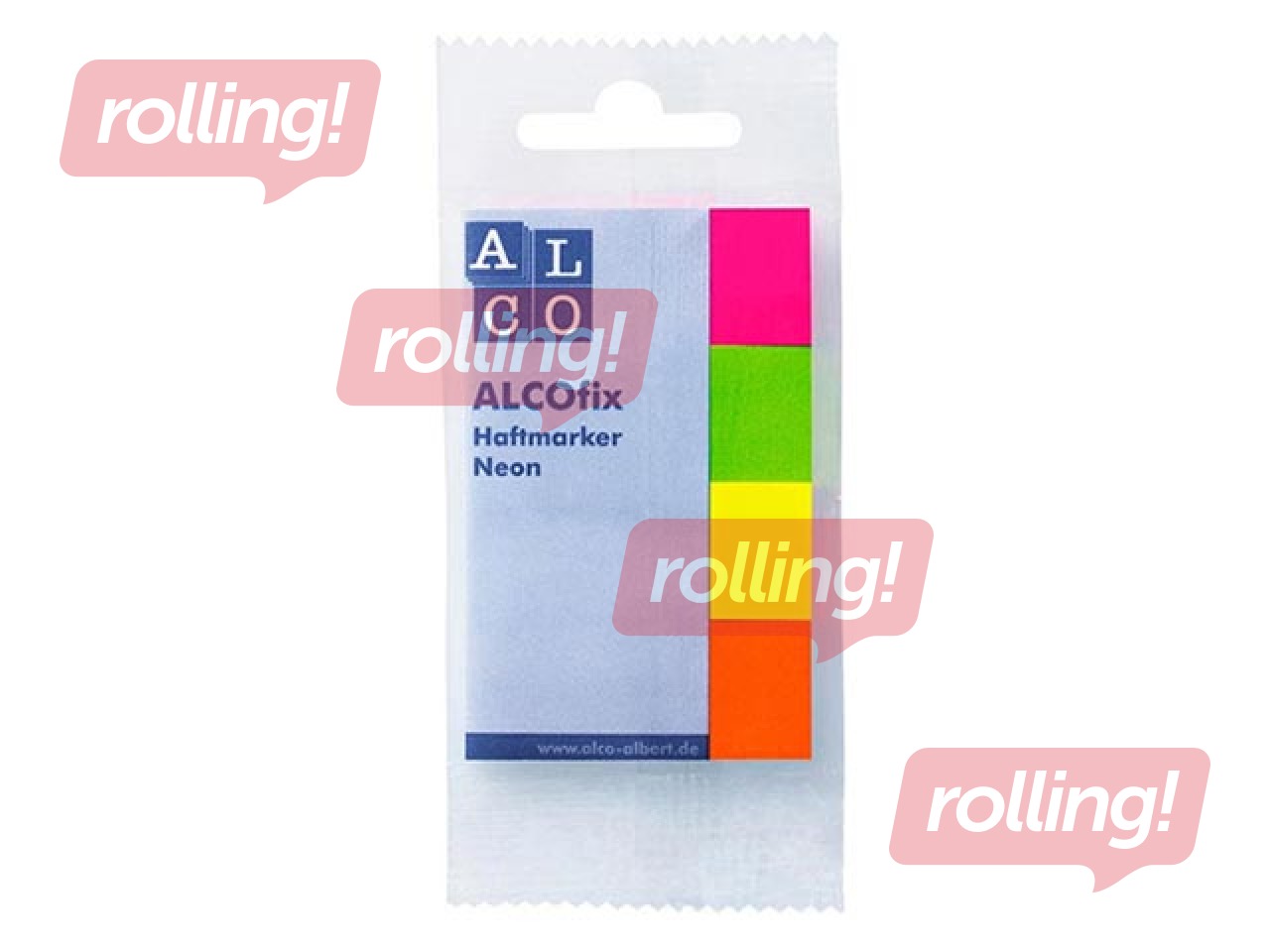 Индексы маркировки, бумажные ALCO, различные неоновые цвета, 20x50мм, 4x50 листков