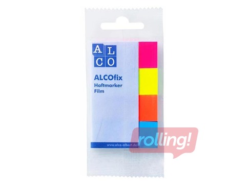 Marķēšanas indeksi, plastikāta, ALCO, dažādās krāsās, 20x50mm, 4x40 lapiņas