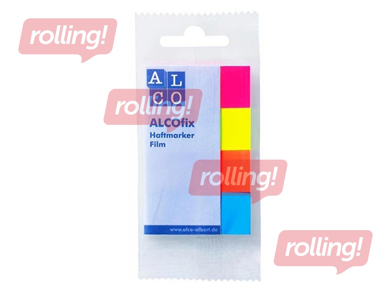 Marķēšanas indeksi, plastikāta, ALCO, dažādās krāsās, 20x50mm, 4x40 lapiņas