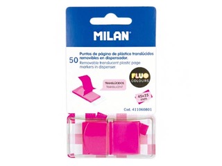 Index tabs Milan, translucent, neon pink, 25x45mm