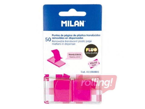 Marķēšanas indeksi plastikāta Milan, neona rozā, 25x45mm