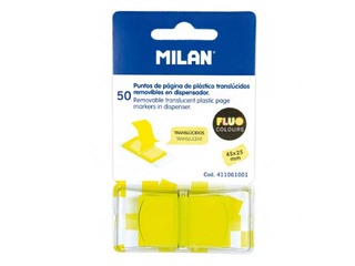 Индексы пластиковые Milan, неоновые желтые, 25x45мм