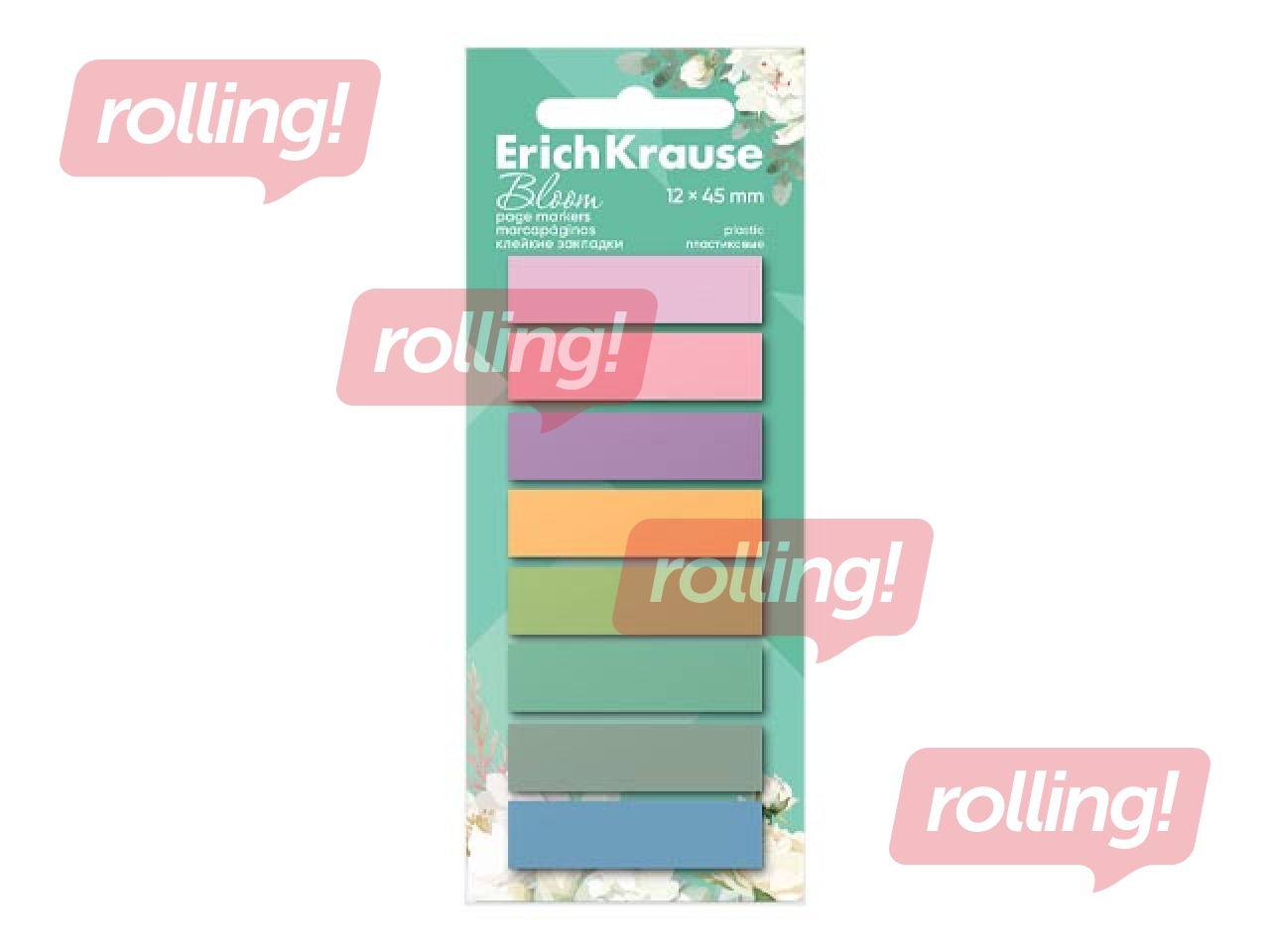Marķēšanas indeksi ErichKrause, Bloom, plastikāta, dažādas krāsas, 12x45mm, 160 lapiņas