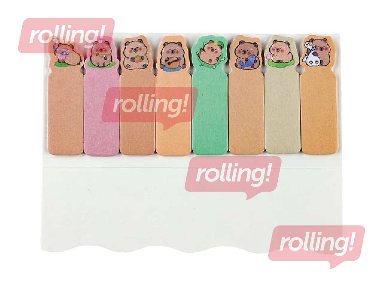 Индексы‑закладки Capybara, бумажные, 50×14мм, 120 листов