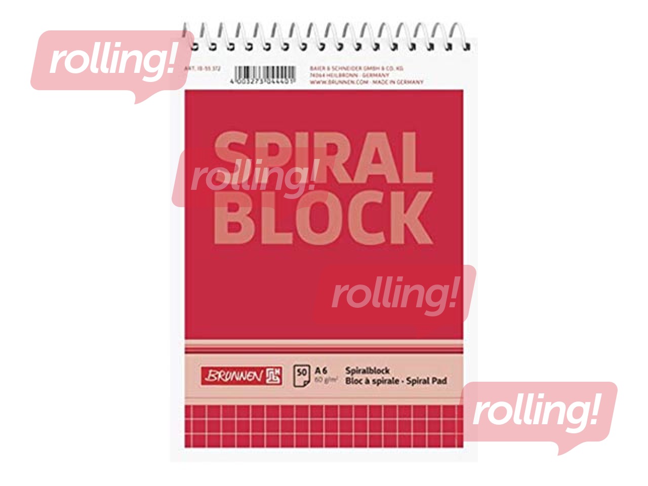 Kaustik Spiral, A6, ruuduline, 50 lehekülge