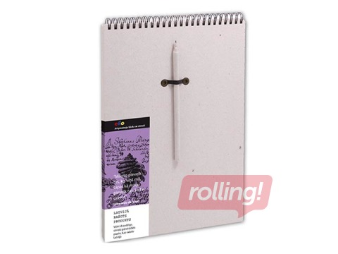 Notebook with spiral, A4, gray