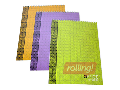 Kaustik spiraalköitega, Office, A4, ruuduline, 96 lehte