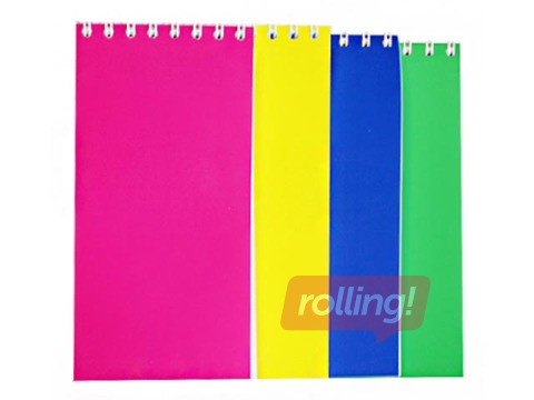 Piezīmju bloknots ar spirāli, rūtiņu, 147x70mm, 90 lapas