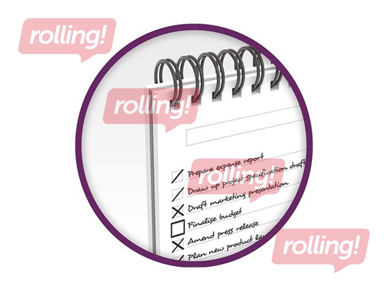 Piezīmju bloknots Oxford Task Manager To-Do, līniju, 125x200mm, 70 lapas