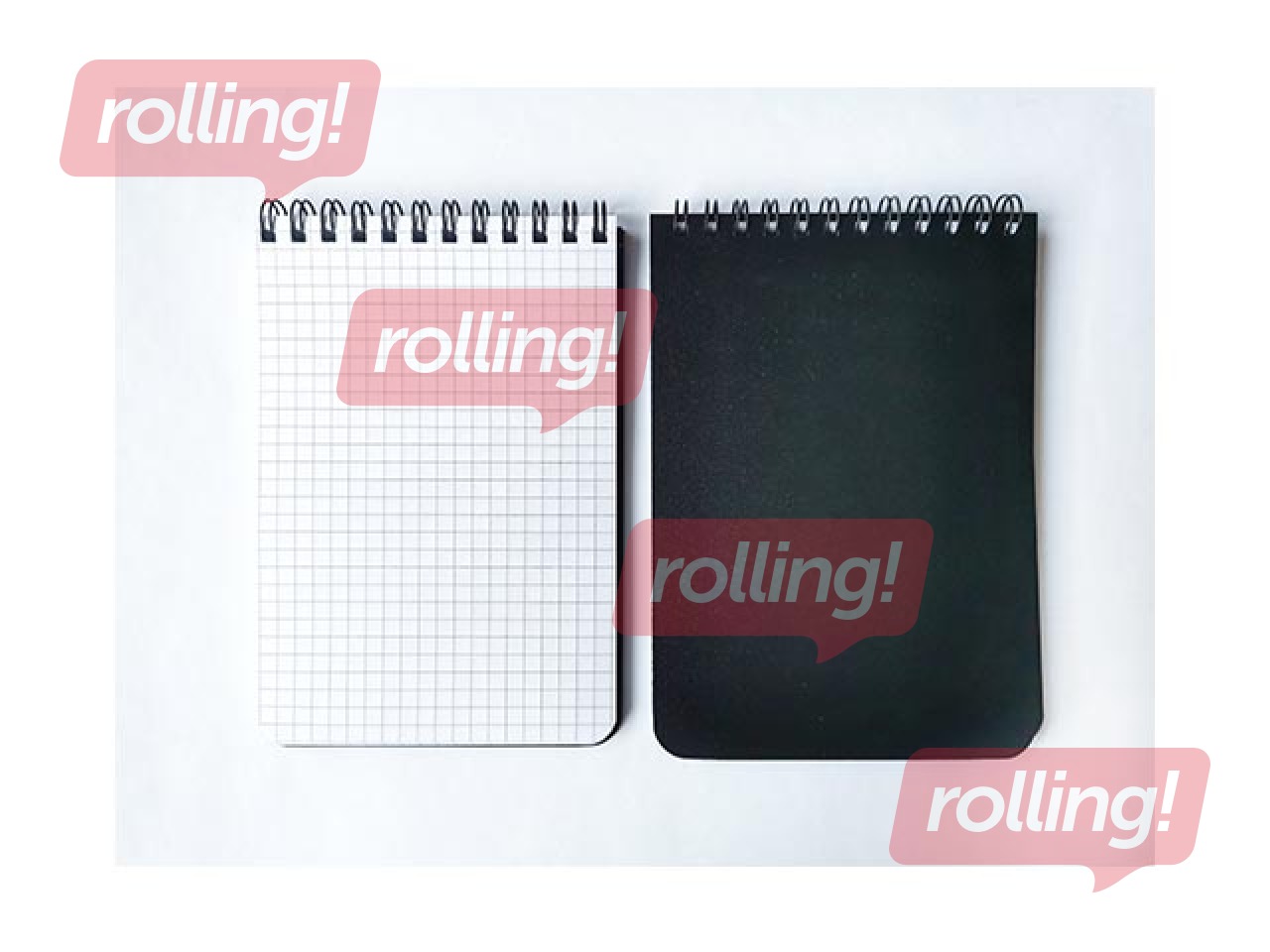 Piezīmju bloknots SM-LT, A6, melns plastikāta vāks, ar spirāli, rūtiņu, 60 lapas