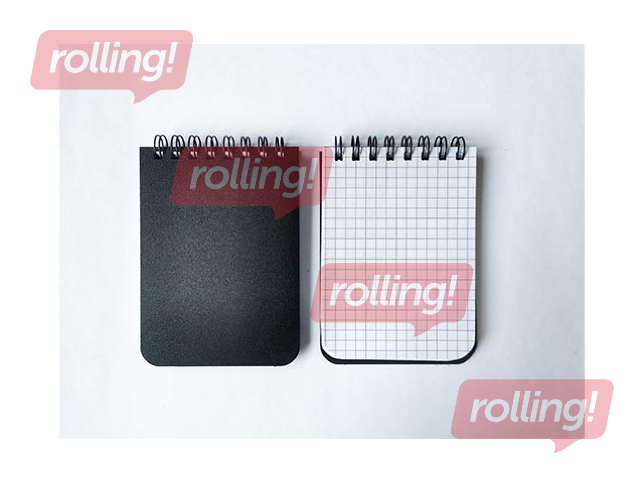 Piezīmju bloknots SM-LT, A7, melns plastikāta vāks, ar spirāli, rūtiņu, 60 lapas