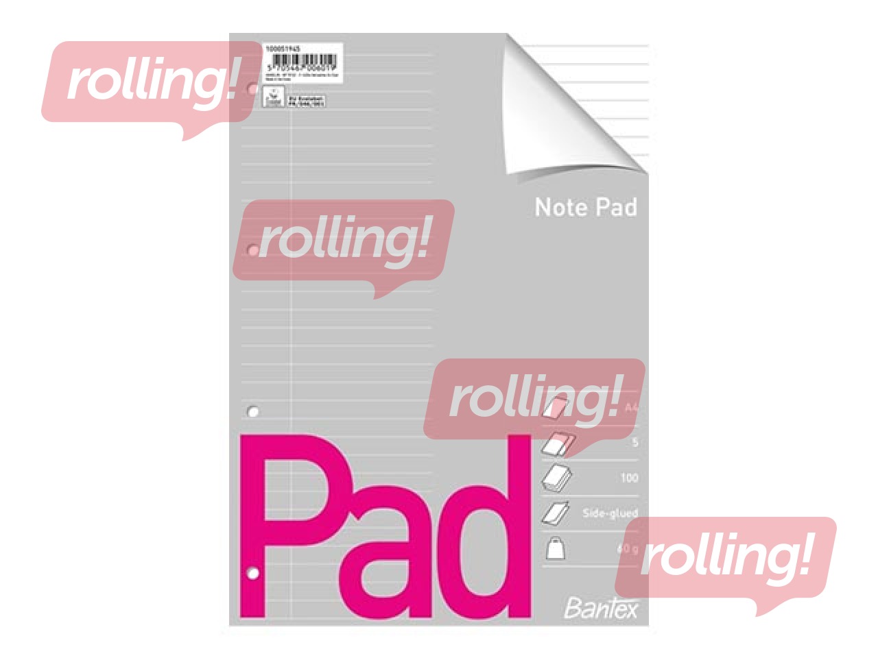 Standard pad Bantex, A4, lined, 100 sheets