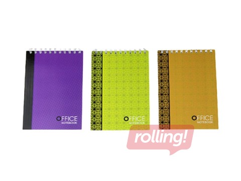 Kaustik spiraalkinnitusega ABC Jums Office, A6, valget, 90 lehte