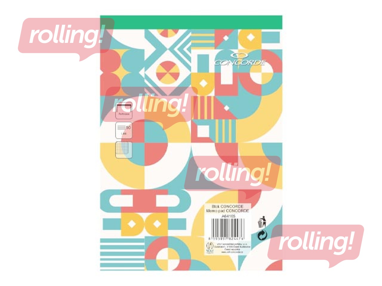 Piezīmju bloknots Concorde, A5, rūtiņu, 50 lapas