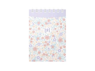 Piezīmju bloknots ar spirāli Oxford, Floral, A7, līniju, 140 lapas