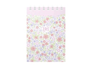 Piezīmju bloknots ar spirāli Oxford, Floral, A7, līniju, 140 lapas