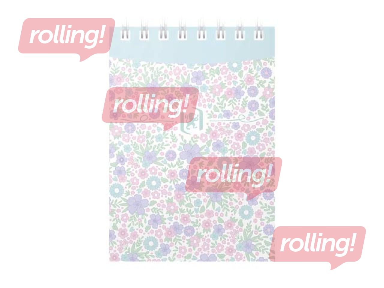 Piezīmju bloknots ar spirāli Oxford, Floral, A7, līniju, 140 lapas