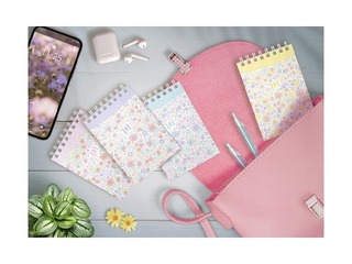 Piezīmju bloknots ar spirāli Oxford, Floral, A7, līniju, 140 lapas
