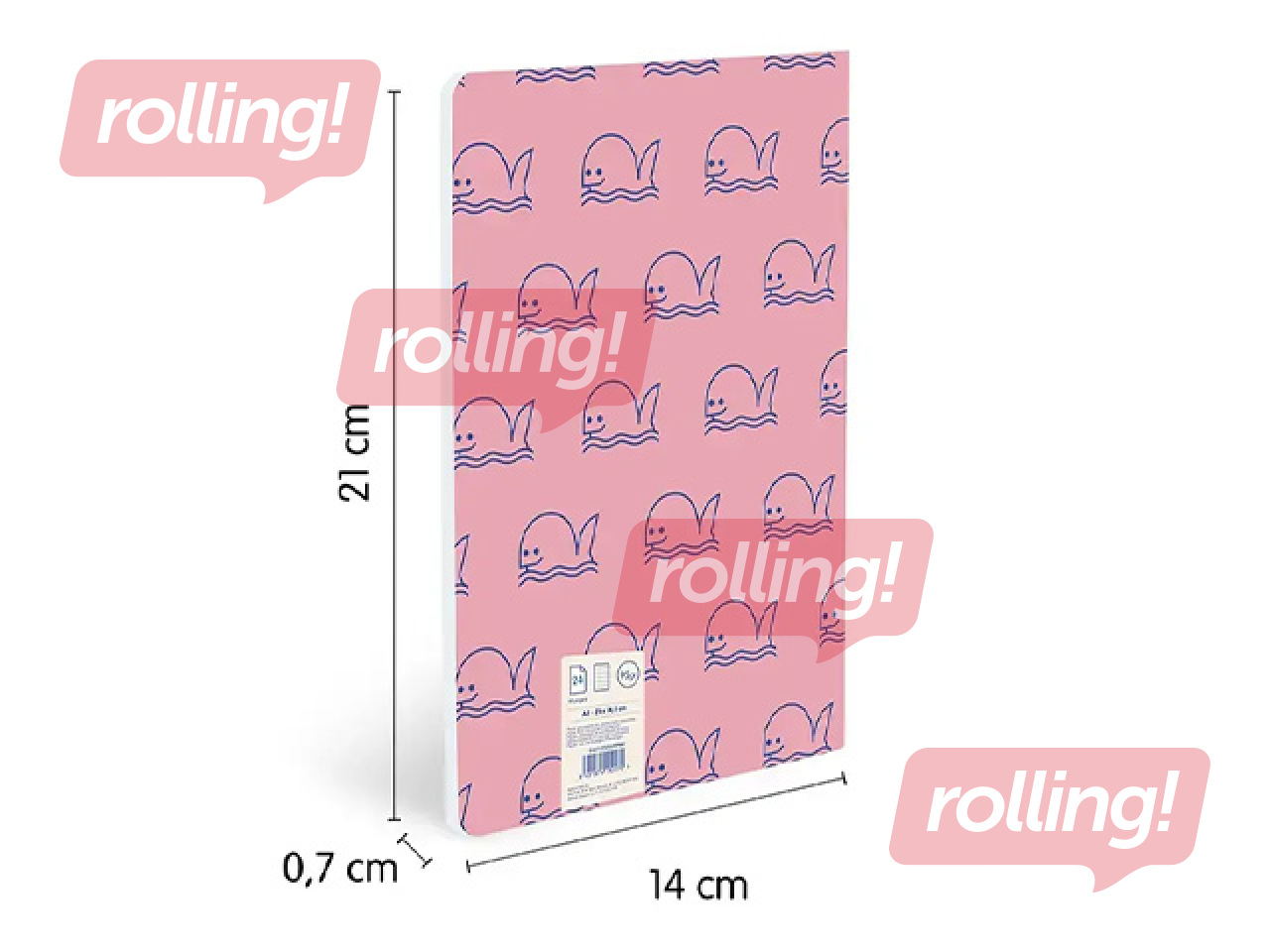 Notebook Milan, A5, lined pages, pink