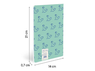 Notebook Milan, A5, lined pages, green