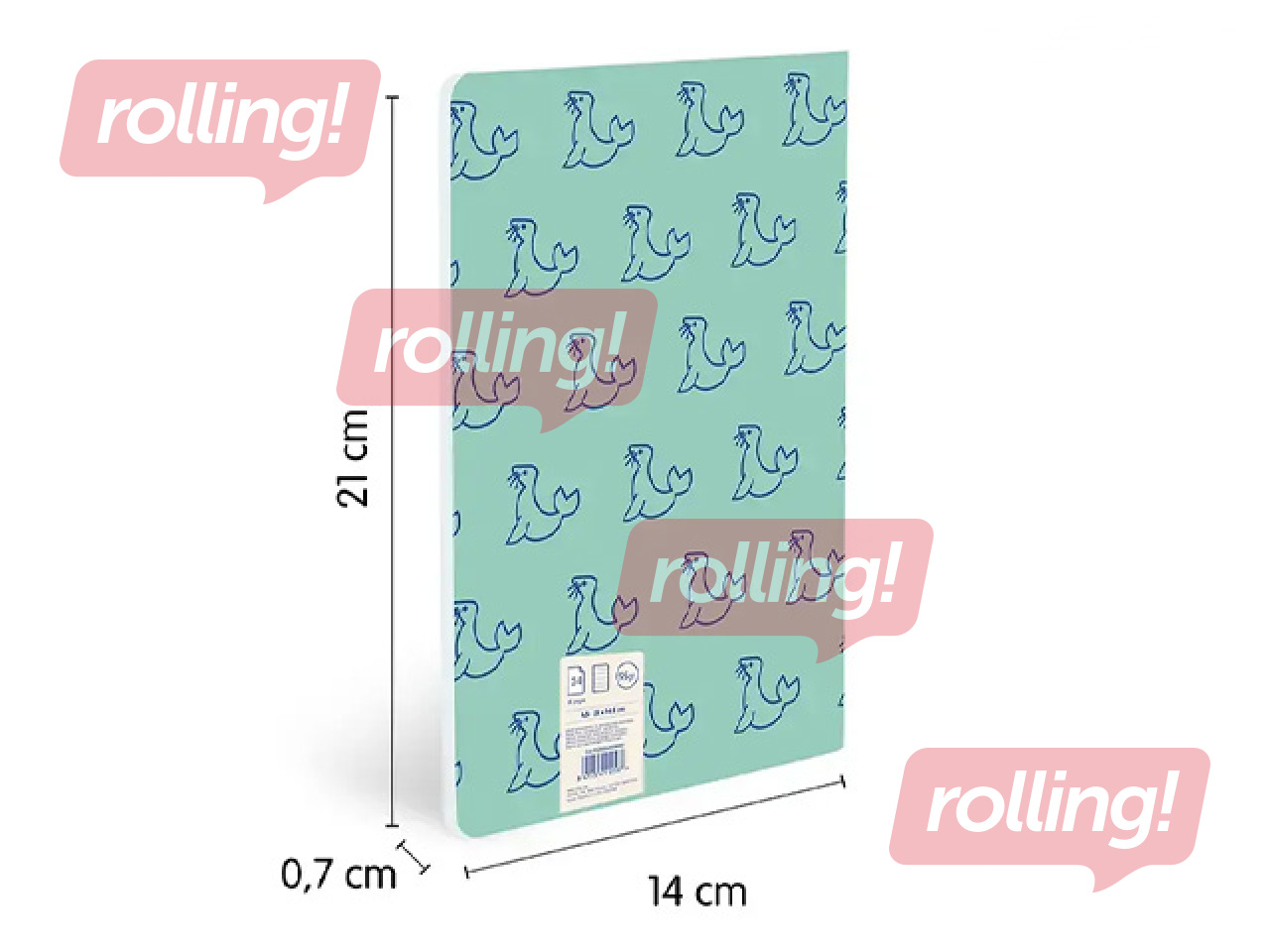 Notebook Milan, A5, lined pages, green