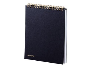 Notepad Skech Gold with spiral, black, A4