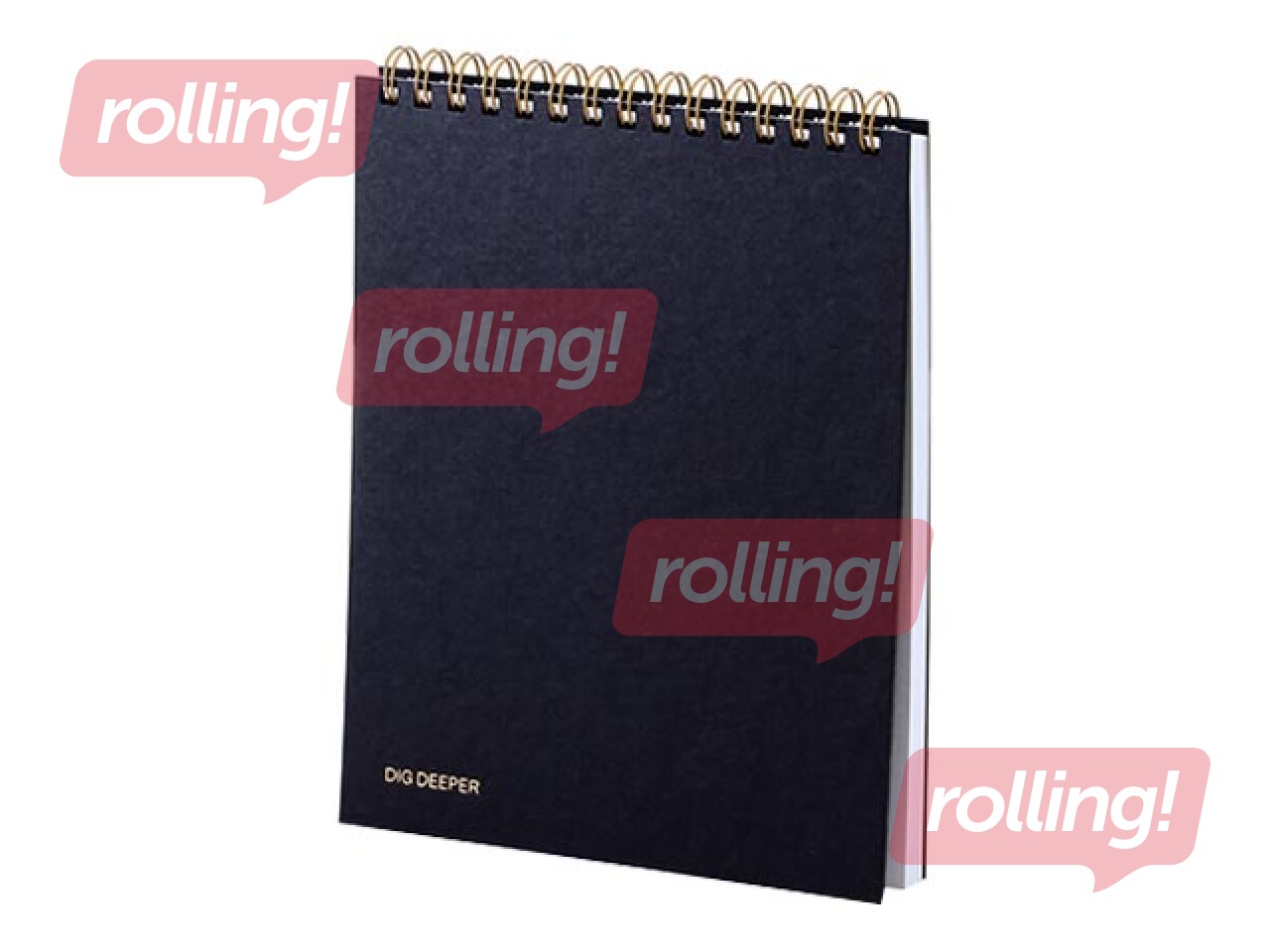 Piezīmju bloks Skech Gold ar spirāli, melns, A4