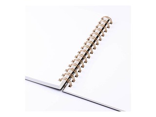 Piezīmju bloks Skech Gold ar spirāli, melns, A4