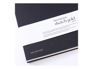 Piezīmju bloks Skech Gold ar spirāli, melns, A4